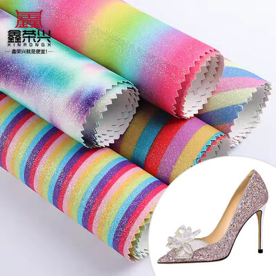 PU Glitter Fabric Durable Faux Leather Waterproof Stretch Upholstery Lining Car Seat Outdoor Shoes Bags Crafts Hats Chair Gloves