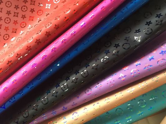 হ্যান্ডব্যাগ লেজার খোদাই পিই চামড়া রঙিন পেন্টাগন ফুল কৃত্রিম চামড়া পিই