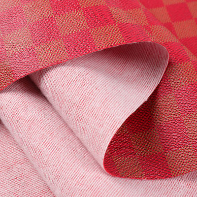 ব্যাগের জন্য প্রিন্ট করা পিভিসি চামড়া মিশ্র রঙের চেকারবোর্ড ফেক্স চামড়া কাপড়