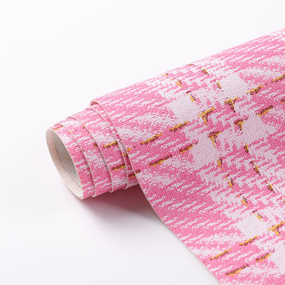 0.7 মিমি সিন্থেটিক পিভিসি চামড়া ব্যাগ জন্য মুদ্রিত সোনার থ্রেড গ্রিড