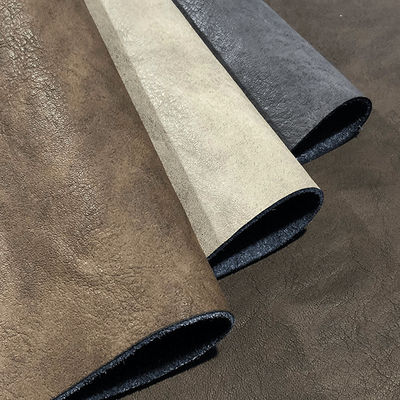 জুতার জন্য সিমুলেটেড পিইউ মাইক্রোফাইবার লেদার রেট্রো বার্ন বার্ক প্যাটার্ন