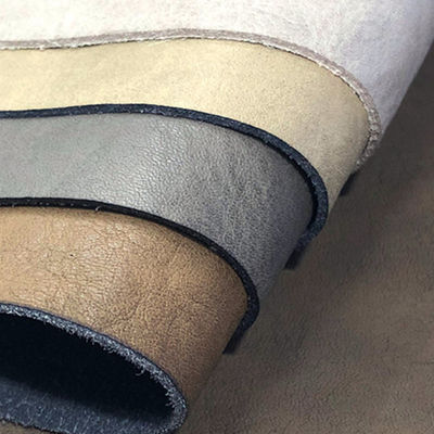 জুতার জন্য সিমুলেটেড পিইউ মাইক্রোফাইবার লেদার রেট্রো বার্ন বার্ক প্যাটার্ন