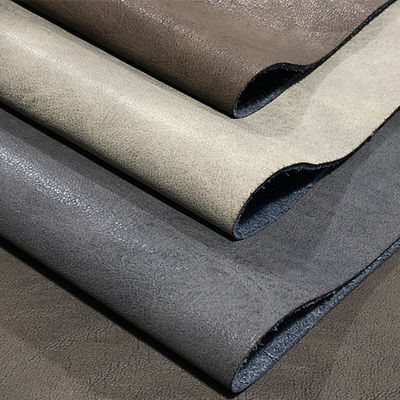 জুতার জন্য সিমুলেটেড পিইউ মাইক্রোফাইবার লেদার রেট্রো বার্ন বার্ক প্যাটার্ন