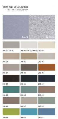 0.8 মিমি পুরুতা সূক্ষ্ম-গ্রেডযুক্ত ব্রাশযুক্ত কাপড়-সমর্থিত পিভিসি চামড়া আসবাবপত্রের জন্য ছাদ বাদ্যযন্ত্রের জন্য