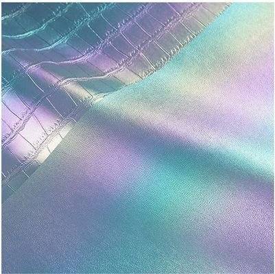 রঙিন গ্র্যাডিয়েন্ট ক্রোকোডাইল পিভিসি নকল কৃত্রিম চামড়া ব্যাগ চামড়া ফ্যাব্রিক উপাদান