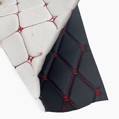 কাস্টম পিভিসি এমব্রয়ডারি করা কুইল্টেড সিনথেটিক চামড়া ৬.০মিমি পলিউরেথেন ফোম কার সিট কভার সোফা ফক্স লেদার ফ্যাব্রিক