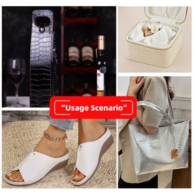 পিভিসি সিন্থেটিক চামড়া ফোন কেস আসবাবপত্র কারুশিল্প সোফার জন্য জলরোধী আস্তরণের সাথে ঝলকানি ঝলকানি এমবসড স্টাইল