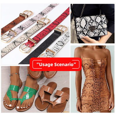 PU সাপের চামড়ার শস্য প্যাটার্ন তাপ স্থানান্তর ফিল্ম প্রিন্টিং সিনথেটিক চামড়ার হ্যান্ডব্যাগ জুতা ওয়ালেট ডেকোরেট বেল্ট ফক্স চামড়ার ফ্যাব্রিক