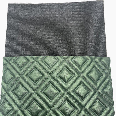 কাস্টম পিভিসি রম্বস এমব্রয়ডারি করা কুইল্টেড মুক্তোর মতো সিনথেটিক চামড়া, গাড়ির সিটের কভার, সোফা, ফক্স চামড়ার কাপড়