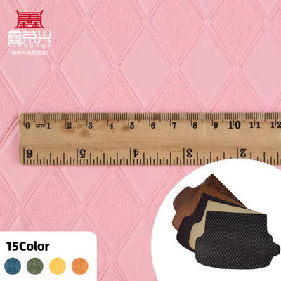 গাড়ির পায়ের সিট, সোফা, ব্যাগ সাজানোর জন্য পিভিসি রম্বস এমবসড স্টাইলের কৃত্রিম সিনথেটিক চামড়া