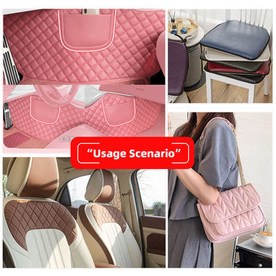 গাড়ির সিট, সোফা, ব্যাগ সজ্জা জন্য পিভিসি ইমিটেশন এমব্রয়ডারি রম্বস কৃত্রিম সিনথেটিক চামড়া