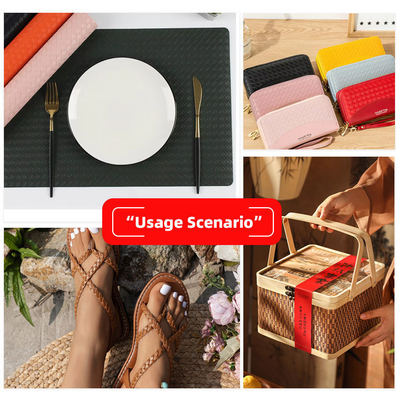 প্যাকেজিং ওয়ালেট বক্স জুতো নোটবুক-এর জন্য পিভিসি মেটাল চকচকে এমবসড বুনন প্যাটার্ন কৃত্রিম সিন্থেটিক চামড়া, নকল চামড়ার কাপড়