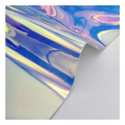 রেইনবো পিউ হলোগ্রাফিক ধাতব রঙিন আয়না চামড়া সিন্থেটিক কৃত্রিম জাল জুতা কেস হ্যান্ডব্যাগ নোটবুক চামড়া কাপড়
