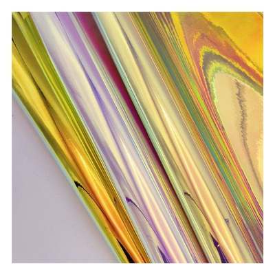 রেইনবো পিউ হলোগ্রাফিক ধাতব রঙিন আয়না চামড়া সিন্থেটিক কৃত্রিম জাল জুতা কেস হ্যান্ডব্যাগ নোটবুক চামড়া কাপড়