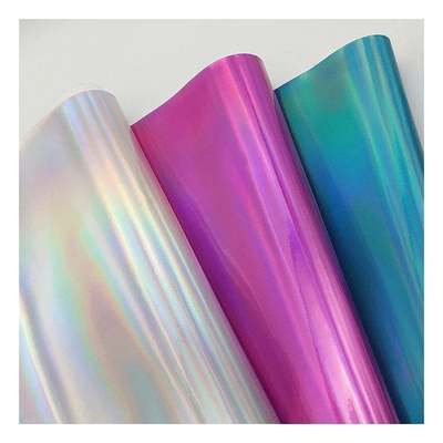 রেনবো পিইউ হলোগ্রাফিক লেজার ফিল্ম মিরর লেদার সিনথেটিক আর্টিফিসিয়াল ফক্স লেদার জুতা ভ্যানিটি কেস হ্যান্ডব্যাগ চামড়ার কাপড়