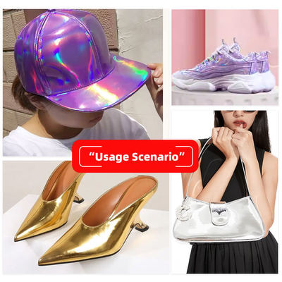 বিশেষ পিইউ রেইনবো মিরর এমবসড সিনথেটিক লেদার লাগেজ হ্যান্ডব্যাগ জুতো কসমেটিক ব্যাগ চামড়ার কাপড়