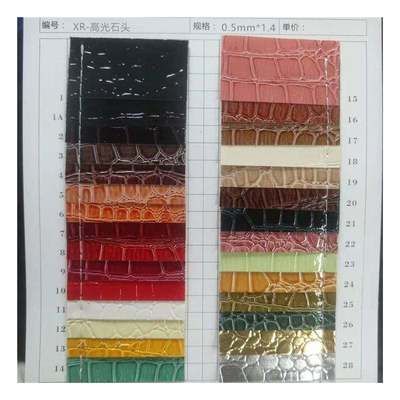 উচ্চ চকচকে পাথর প্যাটার্ন পিভিসি সিনথেটিক চামড়া পশু প্যাটার্ন জুতা ব্যাগ এবং ব্যাগ নকল চামড়ার কাপড়