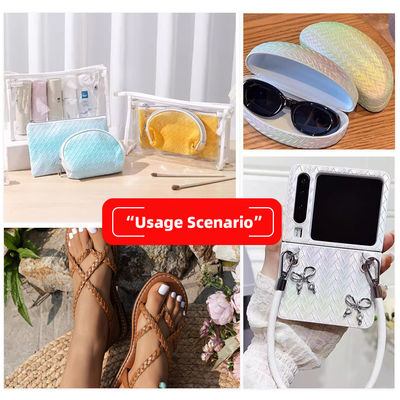 ১.১ মিমি পুরুত্ব ৫৪/৫৫ ইঞ্চি প্রস্থ, হ্যান্ডব্যাগ এবং গৃহ সজ্জার জন্য ২০ রঙের পিভিসি চামড়ার সিনথেটিক চামড়ার কাপড়