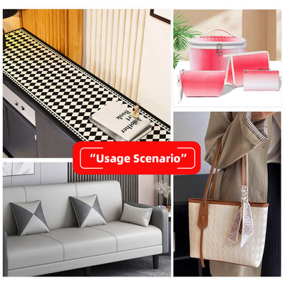 ডায়মন্ড স্কয়ার গ্রিন প্যাটার্ন পিভিসি চামড়া 34 টি রঙ 1000 ইয়ার্ড এমওকিউ এবং 100000 মিটার উত্পাদন ক্ষমতা সহ উপলব্ধ