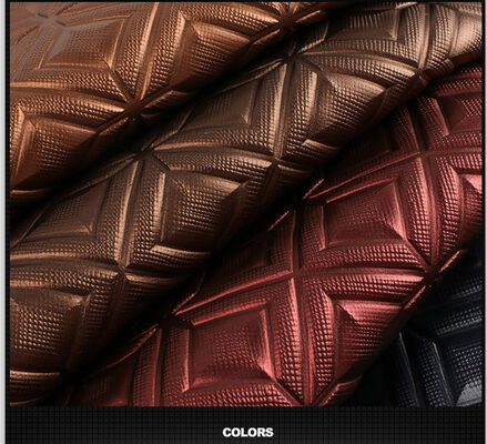 পিভিসি বড় স্কোয়ার শস্যের নিদর্শন হ্যান্ডব্যাগের জন্য সিন্থেটিক কৃত্রিম চামড়া ফ্যাব্রিক চেয়ার বিছানা জুতা গাড়ি সোফা