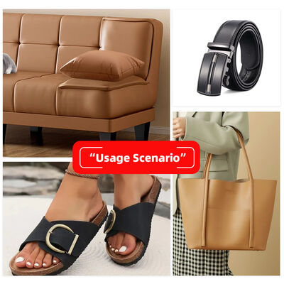 ব্যাগ, সোফা, চেয়ার, ব্যাগ, জুতা, টেবিল ম্যাট, ডেকোরেটিভ কারের জন্য সেমি PU কাউ কাফ গ্রেইন সিন্থেটিক লেদার