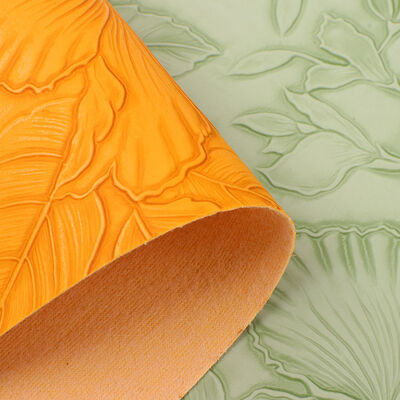 পিভিসি 126 ফুলের নিদর্শন এমবসড স্টাইল ব্যাগের জন্য কৃত্রিম সিন্থেটিক চামড়া প্লেসম্যাট জুতা সাজসজ্জা প্যাকেজ নকল চামড়া ফ্যাব্রিক