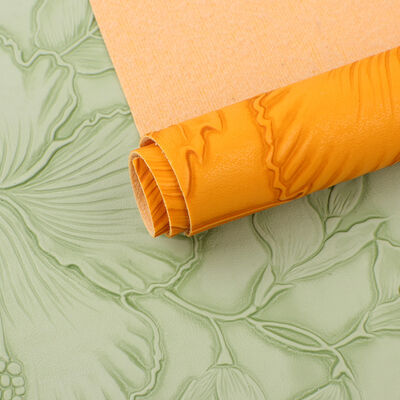 পিভিসি 126 ফুলের নিদর্শন এমবসড স্টাইল ব্যাগের জন্য কৃত্রিম সিন্থেটিক চামড়া প্লেসম্যাট জুতা সাজসজ্জা প্যাকেজ নকল চামড়া ফ্যাব্রিক