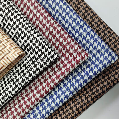 Wholesale PVC Houndstooth Printed Faux Leather Fabric for Decorative Bag Phone Shell Table Mat Sofa Cover Craft Projects
