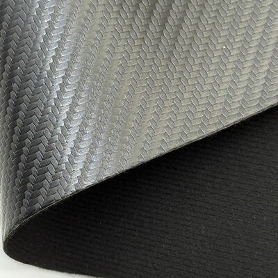 1.0mm Thick Carbon Fiber PVC Waterproof Embossed Faux Leather Upholstery Material for Furniture Car Bags Sofa