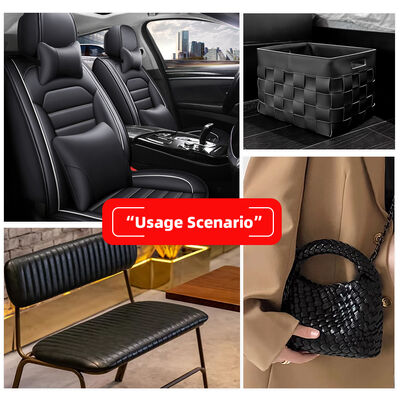 জুতা, ব্যাগ, আসবাবপত্র, কারুশিল্প, সোফা এবং বহিরঙ্গন ব্যবহারের জন্য পিভিসি বোনা প্যাটার্ন সিনথেটিক চামড়া এমবসড ফক্স চামড়ার উপাদান