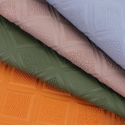 গাড়ির ফুট কার সিট সোফা ডেকোরেট ব্যাগ-এর জন্য পিভিসি অ্যান্টিস্কিড রম্বস এমবসড স্টাইলের কৃত্রিম সিনথেটিক চামড়া, নকল চামড়ার কাপড়