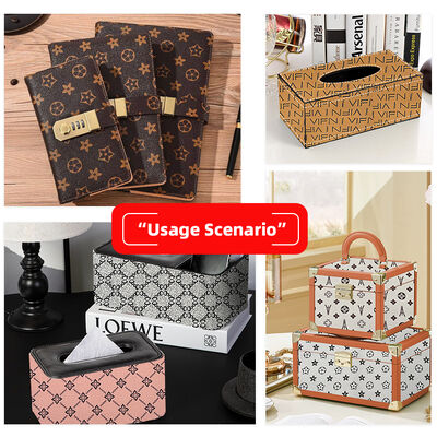 Synthetic PVC Artificial Leather Fabric Four Leaf Clover Printed Waterproof Lining Bag Packaging Phone Shell Sofa