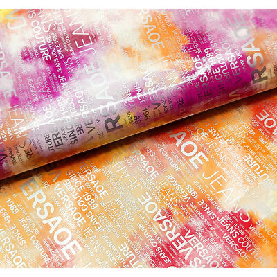 পিইউ রেইনবো লেটার প্রিন্ট ম্যাগাজিন ডিজাইন সিন্থেটিক চামড়া জলরোধী জাল চামড়া কাপড় ব্যাগ জন্য প্রসাধনী আসবাবপত্র / সোফা