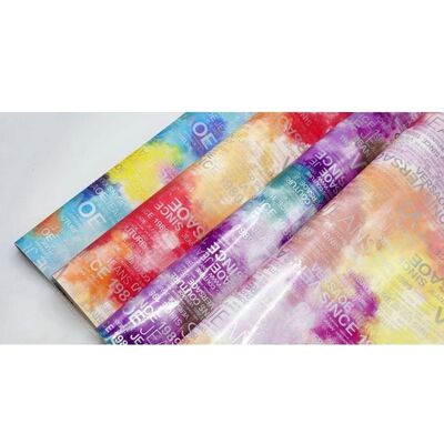 পিইউ রেইনবো লেটার প্রিন্ট ম্যাগাজিন ডিজাইন সিন্থেটিক চামড়া জলরোধী জাল চামড়া কাপড় ব্যাগ জন্য প্রসাধনী আসবাবপত্র / সোফা