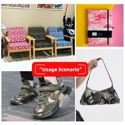 PU Frosted Sheepskin Nubuck Grain Camouflage Synthetic Leather Bag Shoes Wallet Decorate Notebooks Case Faux Leather Fabric
