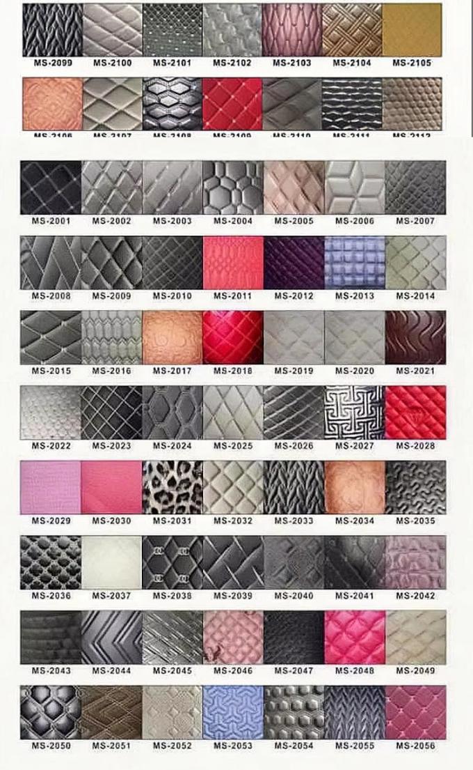 কাস্টম ৭.০মিমি পুরুত্বযুক্ত কুইল্টেড পিভিসি সিনথেটিক চামড়ার এমব্রয়ডারি করা এমবসড প্রসারিত পলিমার ফেনা কার সিট ফুট ডেকোরেটিভ সোফা 5