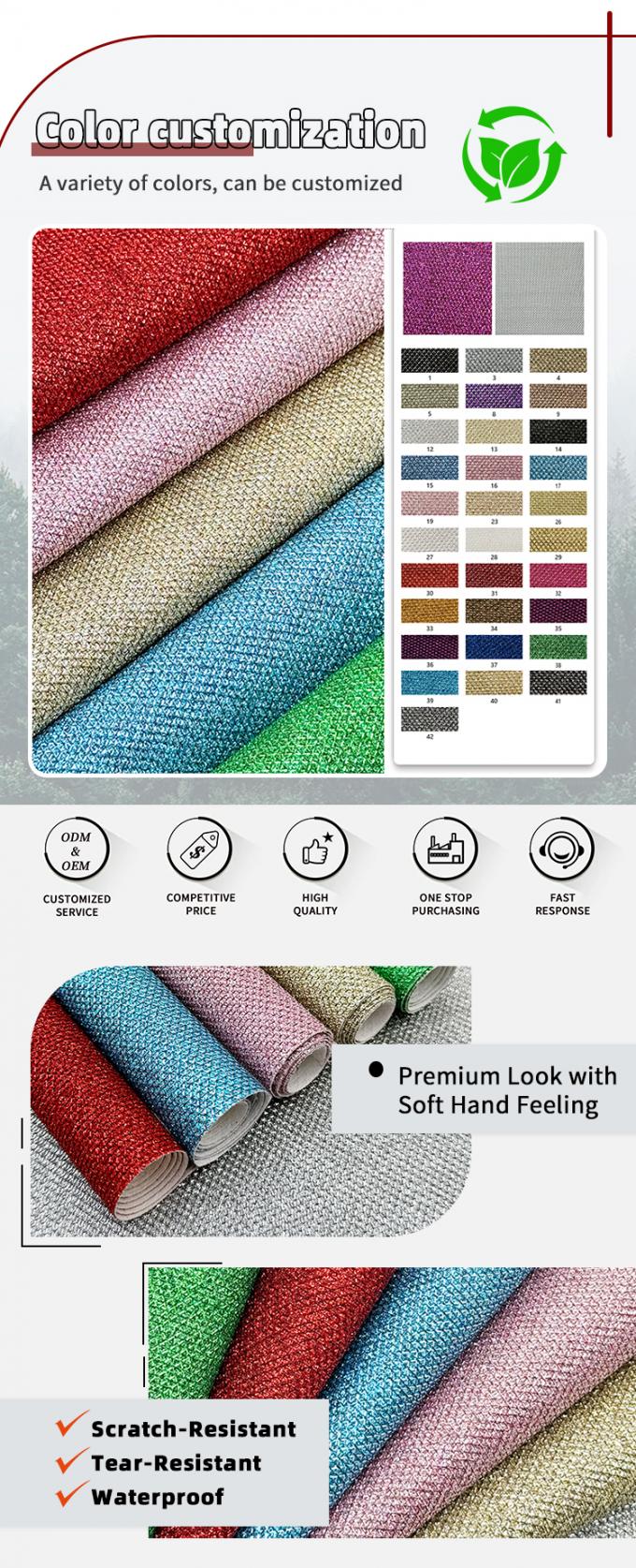 বজ্রপাত রুক্ষ গ্লিটার পিভিসি সিন্থেটিক চামড়া জুতা আস্তরণের জন্য জুয়েলারী কারুশিল্প ব্যাগ ব্যাগ প্যাকেজিং নকল চামড়া উপাদান সোফা 4
