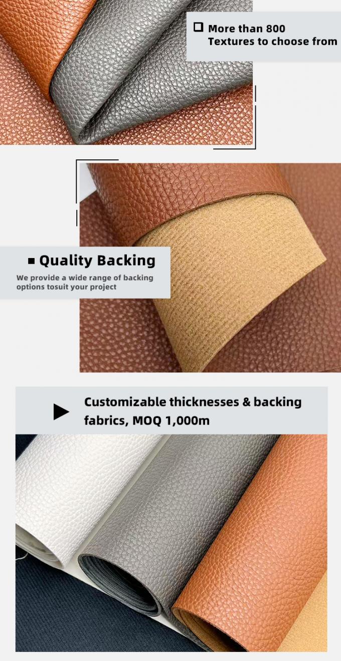 1.8 মিমি পুরু পিভিসি লিচি প্যাটার্ন ব্যাগের জন্য সিন্থেটিক ফ্যাক্স চামড়া টেবিল ম্যাট বেল্ট সোফা সজ্জা বহুমুখী আসবাবপত্র বহিরঙ্গন কারুশিল্প 5