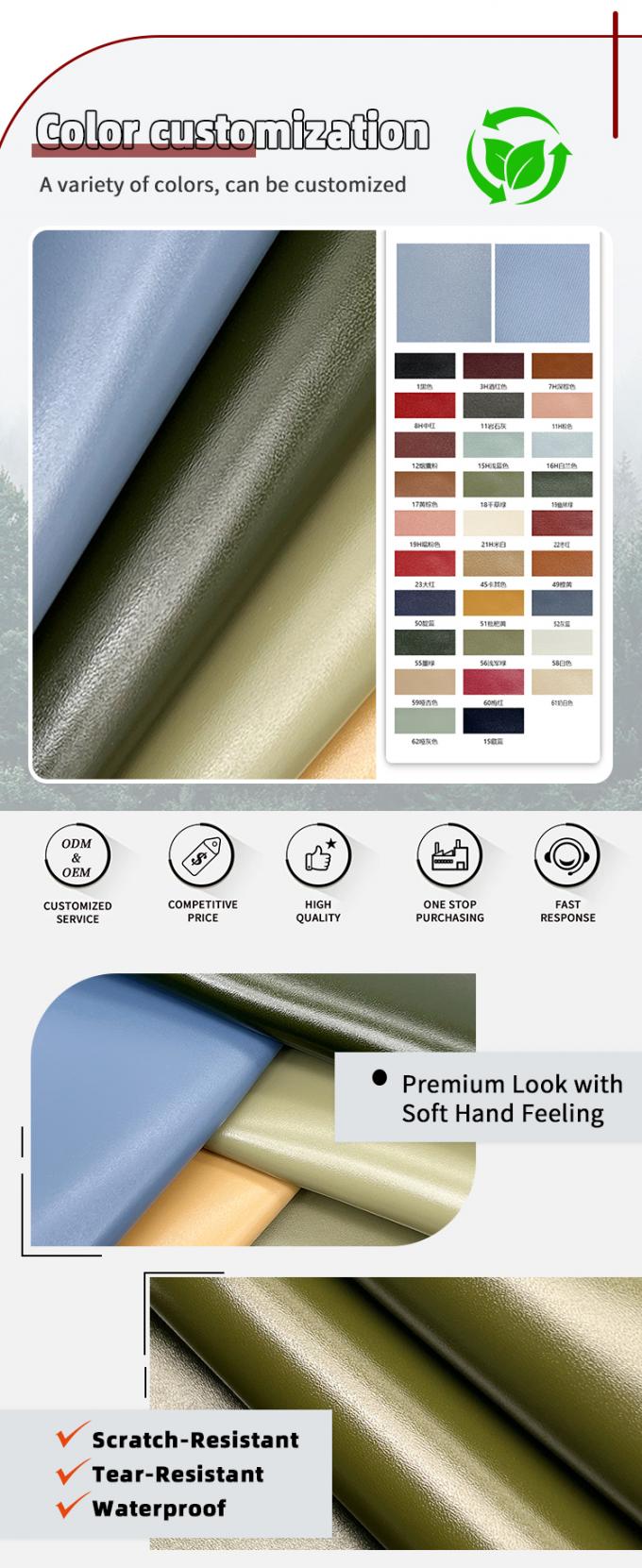1.8 মিমি পুরু পিভিসি সিনথেটিক ফ্যাক্স লেদার এমবসড ইগল-পয়েন্ট টেক্সচার স্ট্রেচ ওয়াটারপ্রুফ ব্যাগের জন্য টেবিল ম্যাট সজ্জিত বেল্ট সোফা 4