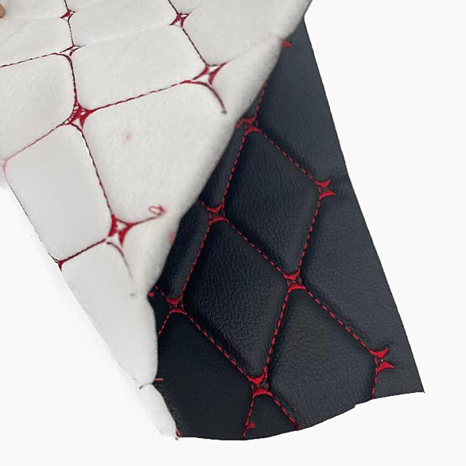 কাস্টম পিভিসি এমব্রয়ডারি করা কুইল্টেড সিনথেটিক চামড়া ৬.০মিমি পলিউরেথেন ফোম কার সিট কভার সোফা ফক্স লেদার ফ্যাব্রিক 8