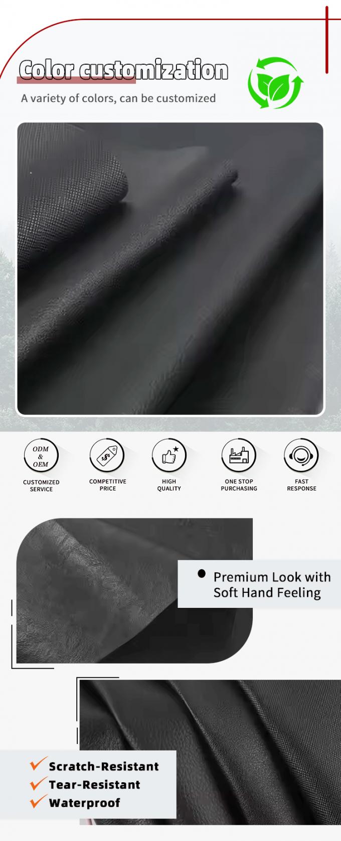 পাইকারি ডাবল ব্রাশ ব্যাক পিভিসি বিভিন্ন এমবসড প্যাটার্ন কৃত্রিম সিন্থেটিক চামড়া ব্যাগ জন্য সোফা ফ্যাক্স চামড়া উপকরণ 4