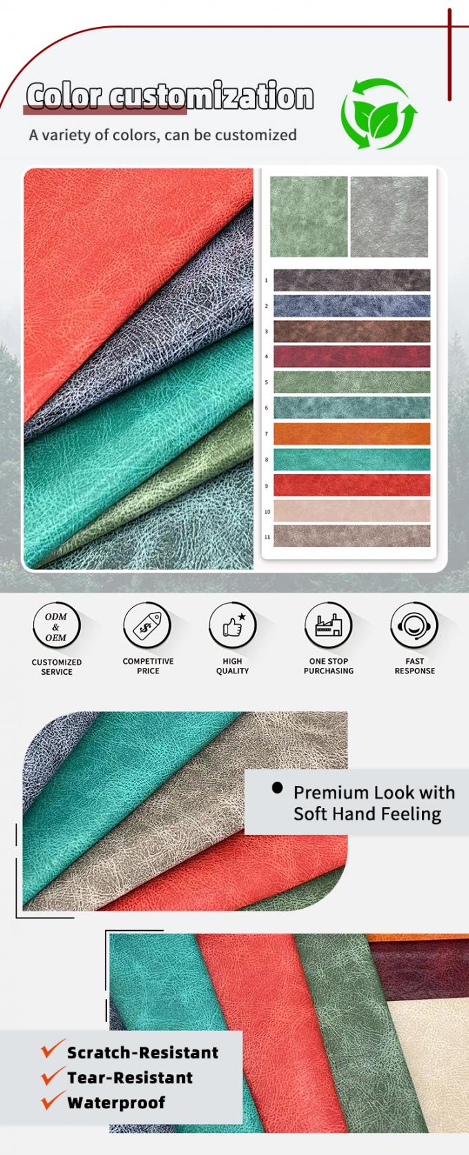 পিভিসি মুদ্রিত সিন্থেটিক চামড়া ফ্যাব্রিক তেল বিস্ফোরণ প্যাটার্ন নোটবুক / টেবিল ম্যাট / ফোন শেল প্যাকিং বক্সের জন্য জলরোধী 4