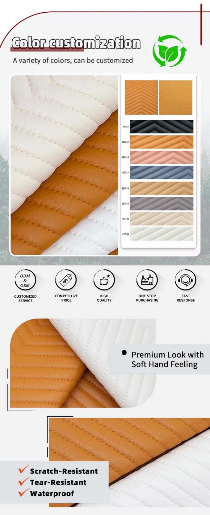 1.8 মিমি পুরু পিভিসি ব্রোডারি-এম্বসড স্ট্রিপস সিনথেটিক ফ্যাক্স লেদার ওয়াটারপ্রুফ ব্যাগ টেবিল ম্যাট জুতা Wallet Decorate Belt সোফা 4