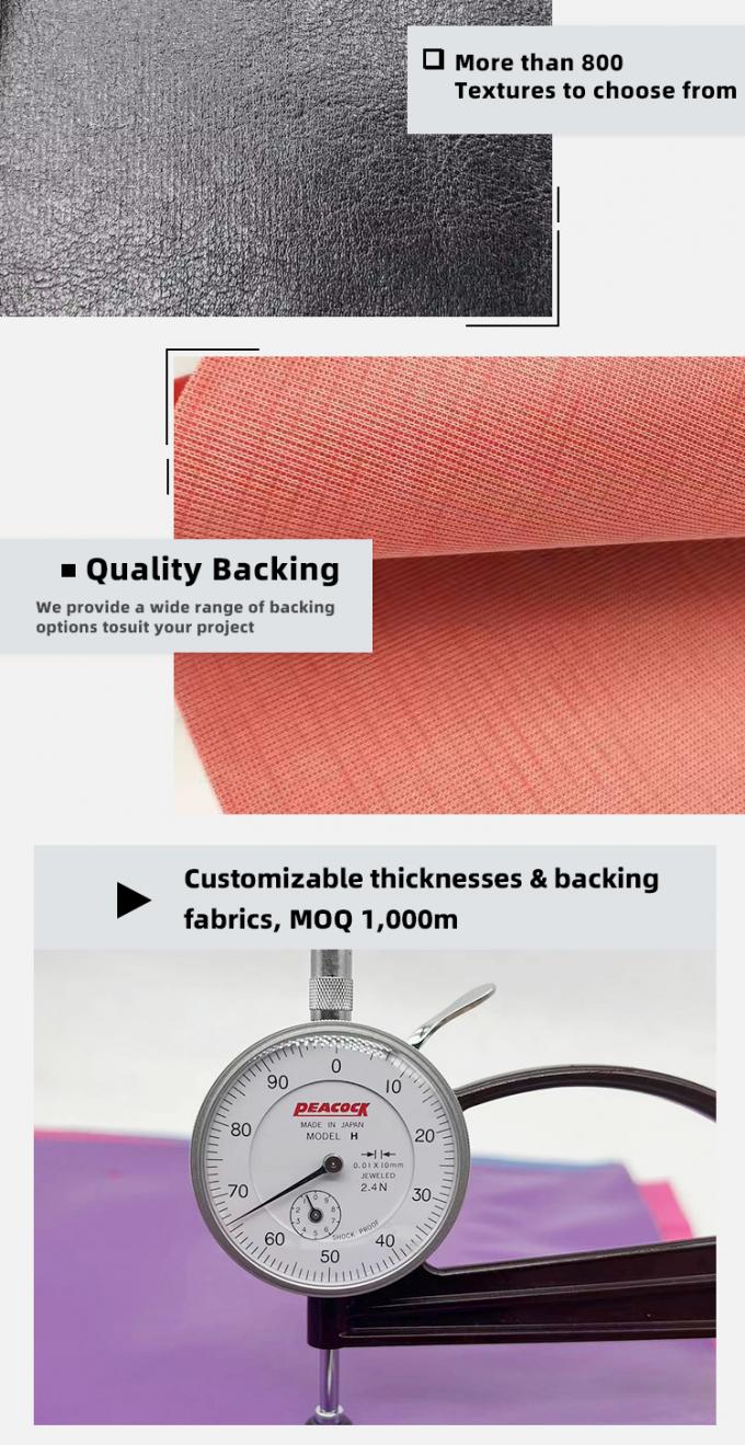 ফার্নিচারের জন্য পিভিসি বোনা চামড়ার কাপড় ৫৭/৫৮" জলরোধী ঘর্ষণ-প্রতিরোধী 5