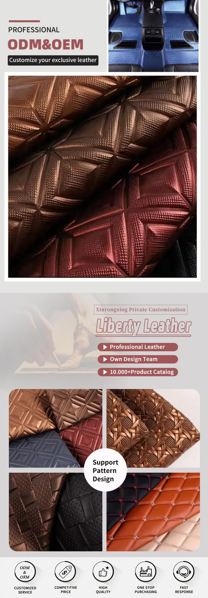 গাড়ির সিট এবং আসবাবের জন্য পিভিসি শস্য প্যাটার্ন সিনথেটিক চামড়ার কাপড় 4