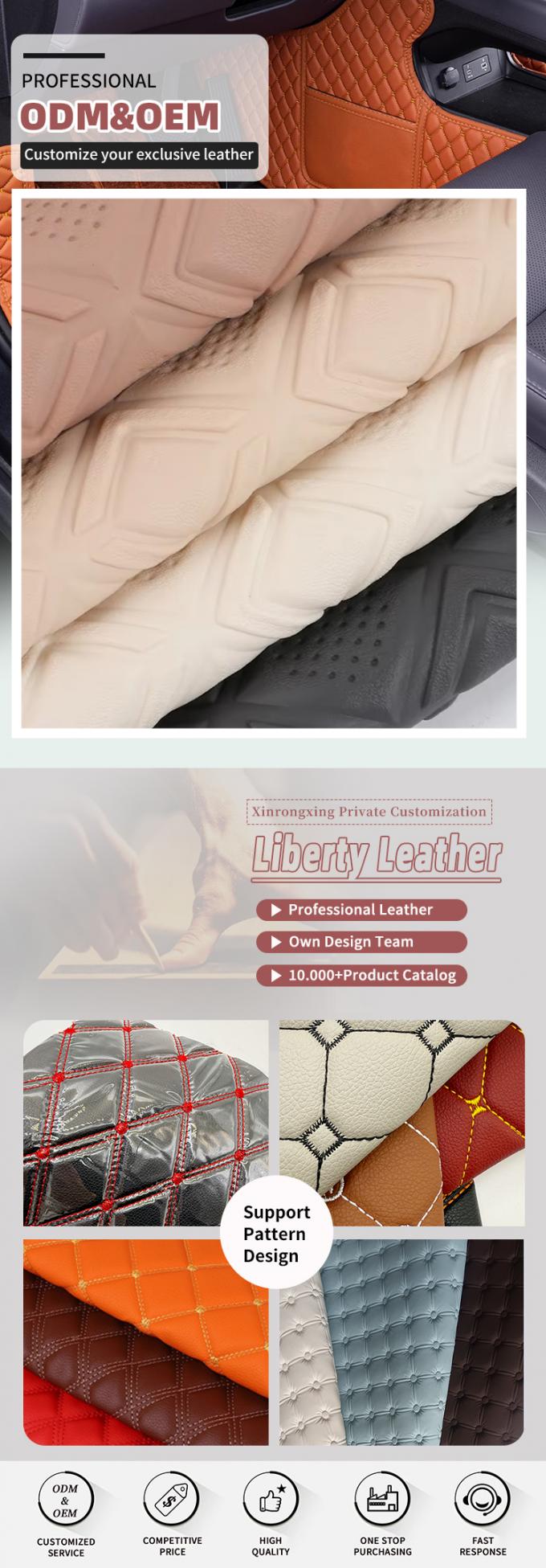 গাড়ির সিট, সোফা, ব্যাগ সাজানোর জন্য পিভিসি ডায়মন্ড পঞ্চিং এমবসড স্টাইলের কৃত্রিম সিনথেটিক চামড়া 4