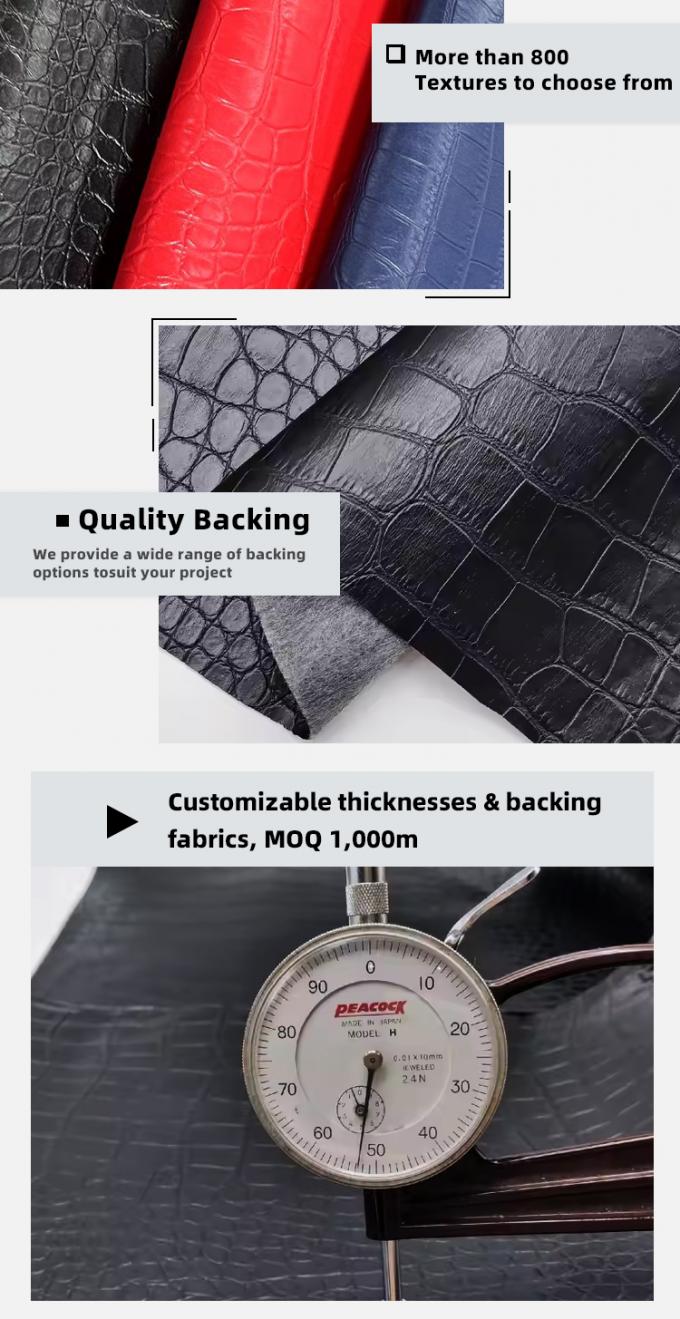 PVC কুমির শস্য সিন্থেটিক চামড়ার ওয়ালেট কেস জুতা নোটবুক চামড়ার কাপড় 5