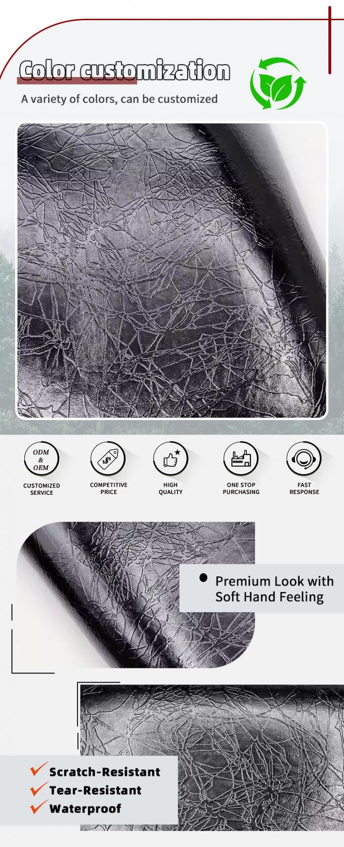 পাইকারি পিভিসি হাইলাইটস অফ 006 হাইলাইটস বজ্রপাত শস্য প্যাটার্ন কৃত্রিম সিন্থেটিক চামড়া Wallet Box Shoes Notebook Fabric 4