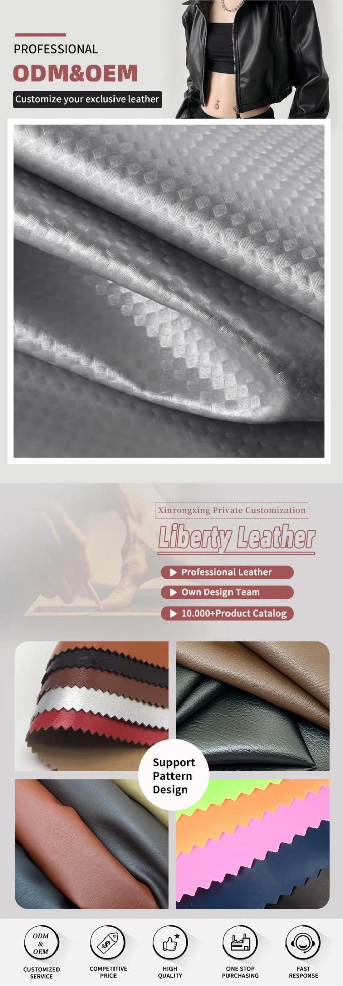 পোশাক ব্যাগ ইয়ারফোন হাতা বক্সের জন্য ইলাস্টিক পিইউ কার্বন ফাইবার খড় মাদুর শস্য সিনথেটিক চামড়া, নকল চামড়ার কাপড় 4