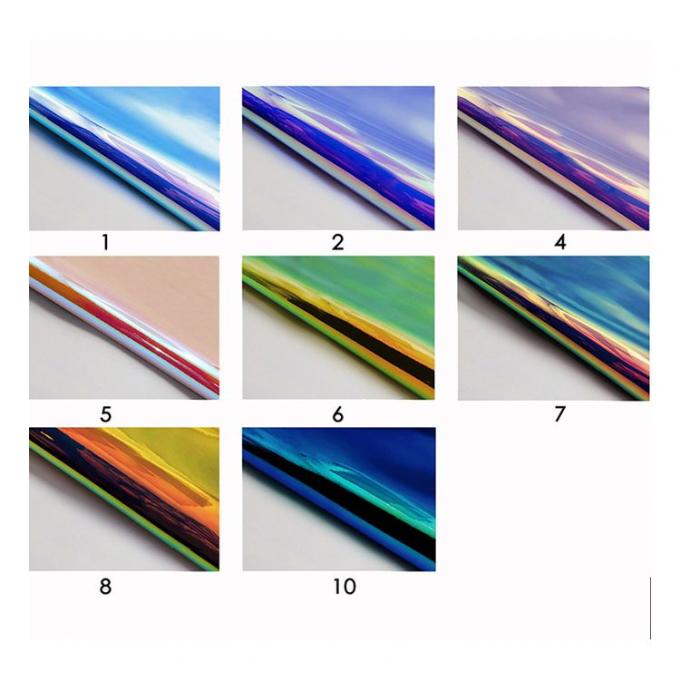 রেইনবো পিউ হলোগ্রাফিক ধাতব রঙিন আয়না চামড়া সিন্থেটিক কৃত্রিম জাল জুতা কেস হ্যান্ডব্যাগ নোটবুক চামড়া কাপড় 14